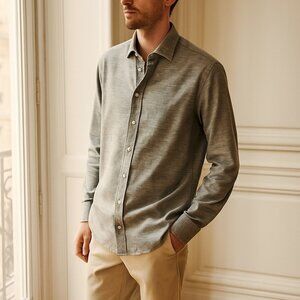 Ledbury Gray Micro Stripe Long Sleeve  Button up Shirt 16.5